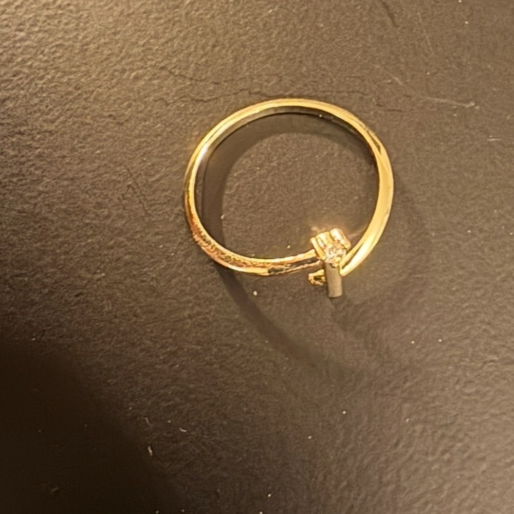 New‎  Gold plated Ring over sterling silver with grade AAA cubic zirconia ,Siizu